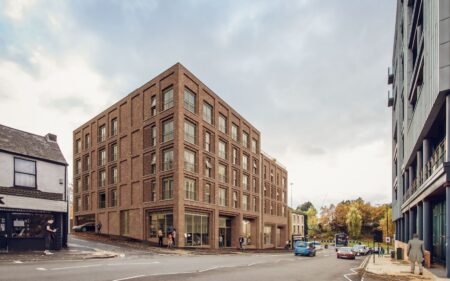 CGI of proposed Broad Street Sheffield planning application, view from Broad Street